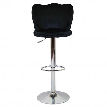 SGABELLO ERIC STRUTTURA IN METALLO E SEDUTA IN VELLUTO NERO 51X49X101H CM OKX