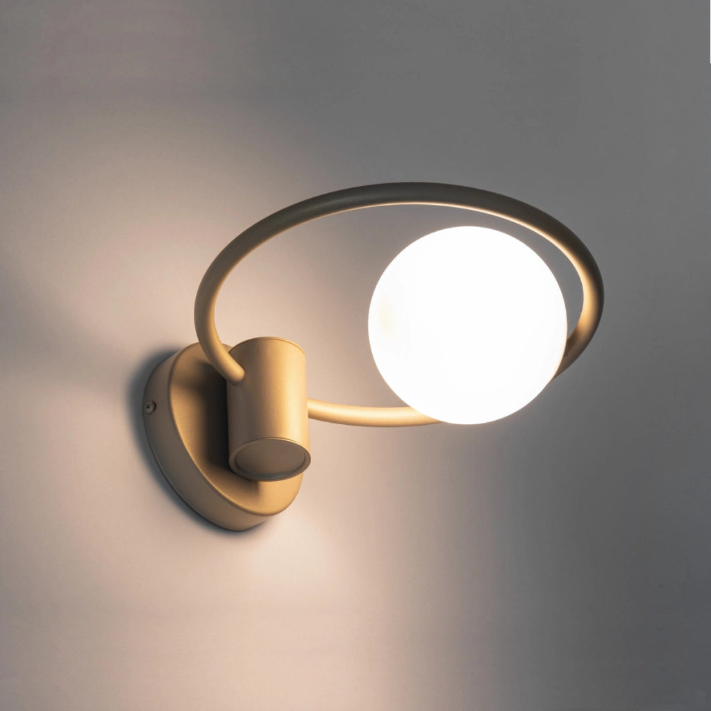Applique parete oro-beige sfera vetro Aqua G9 Sigma