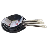 Set di 3 padelle - BAUMALU - Gastronomia - 20 / 24 / 28 cm - Acciaio inossidabile