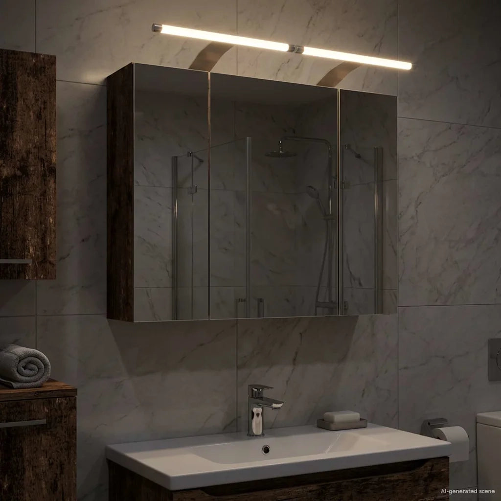 Mobiletto per specchio da bagno Legno vecchio 60 x 14,5 x 50 cm 889085