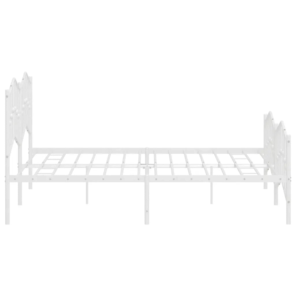 Giroletto con Testiera e Pediera Metallo Bianco 183x213 cm 373861