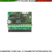 Modulo Elaboratore Circuito Ricambio per Tastiera SL-TKB Montaggio Interno 2 Led Multifunzioni Rosso Verde Alimentazione 12 V 2 Codici DTMF 6 Cifre 2 Relè Liberi a Tempo da 0 a 99. o Bistabili ON-OFF