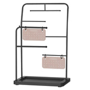 Espositore per gioielli regalo per la festa della mamma espositore in metallo con 2 piastre con occhielli e 6 aste per appendere 13 x 21,5 x 33,7 cm per collane orecchini braccialetti e anelli. 12_0007029
