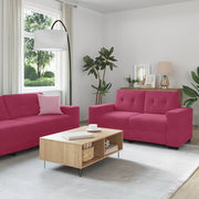 Set Divano 3 Pezzi con Cuscini Velluto Rosso Vino