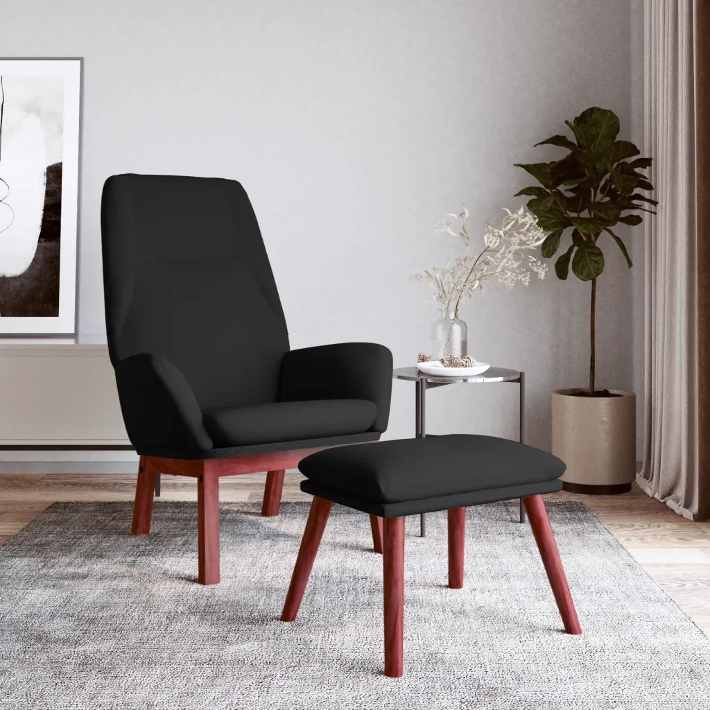 Poltrona Relax con Poggiapiedi Nera in Tessuto cod mxl 14200