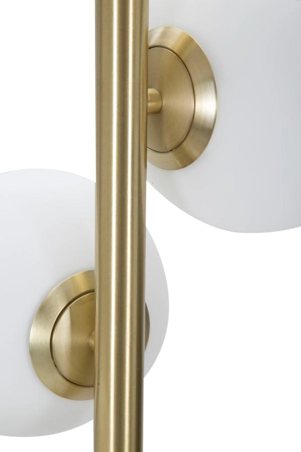 Lampada da Terra Glamy Dark Ø30x160 cm in Ferro e Vetro Oro, Nero e Bianco