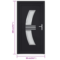 Porta Ingresso Antracite 88x200 cm in PVC 3187936