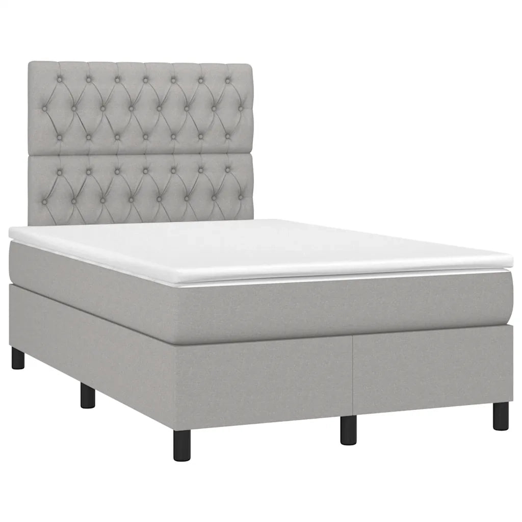 Letto a Molle Materasso e LED Grigio Chiaro 120x190 cm Tessuto 3270218
