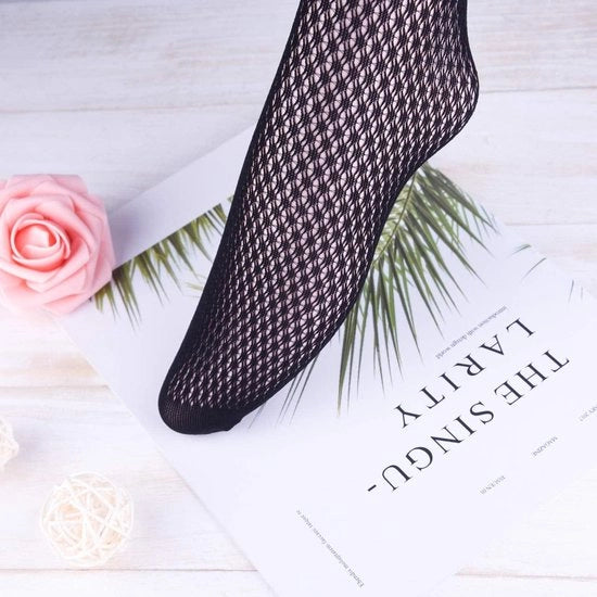 8 paia calze a rete per donne - calze a rete per gambe per donne (nero) - Unico modello