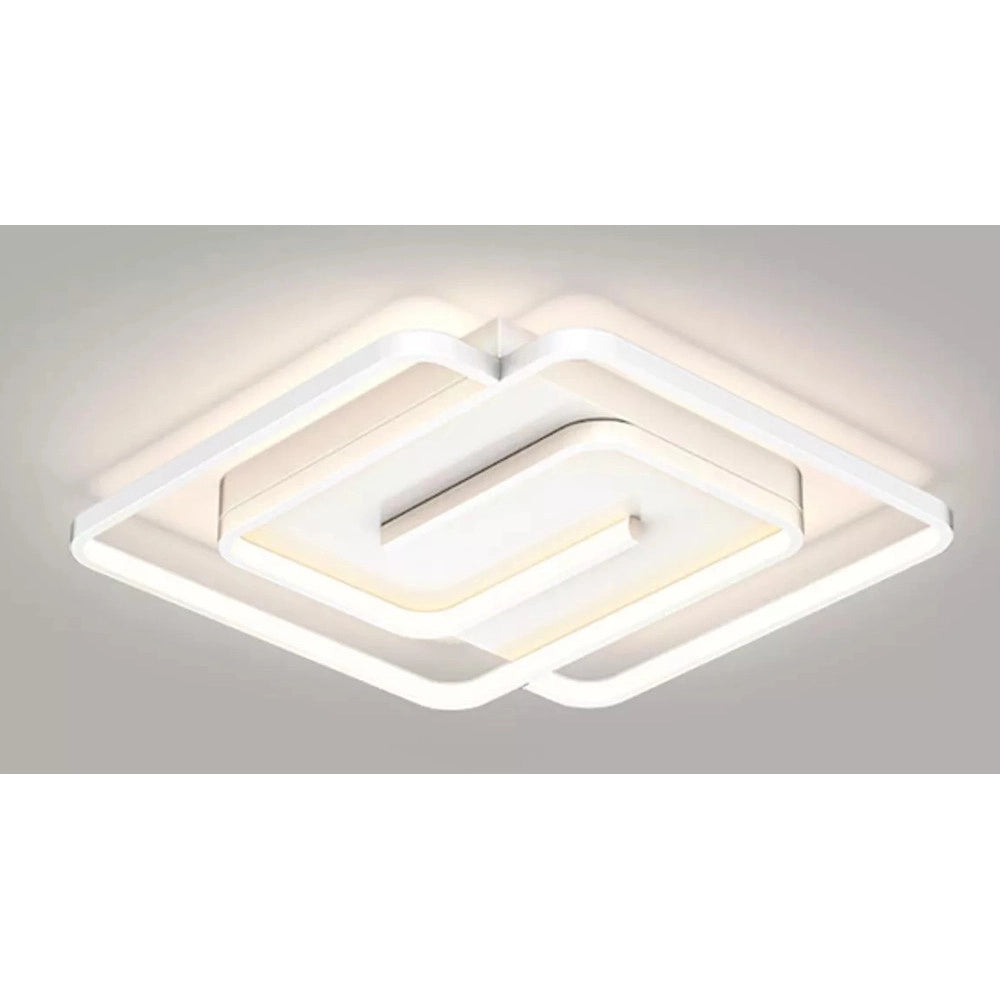 Trade Shop - Plafoniera Led 48w Quadrata Spirale Vortice Bianco Lampadario Soffitto Luce 4000k 70616 -