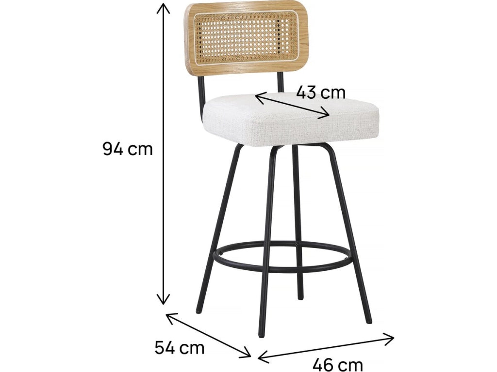 Set di 2 seggioloni in tessuto "Wilfried" - 51 x 44 x 95 cm - Beige