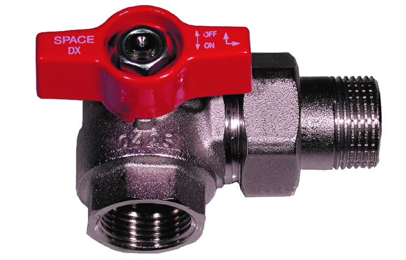 VALVOLA A SFERA SQUADRA PER COLLETTORI MANIGLIA ROSSA- 1 dx  DN 25  PN 40- EFFEB- pezzi 1