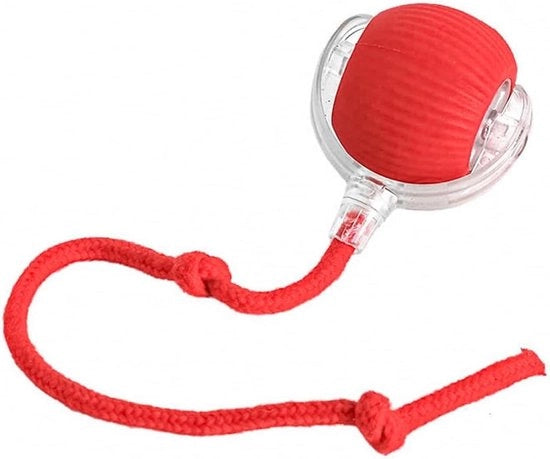 Giocattolo interattivo per cani - Palla rotolante attivata da movimento - Caricabile via USB - Rosso - Giocattolo per cani