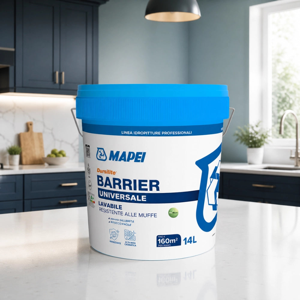 Mapei dursilite barrier pittura murale lavabile antimuffa 14 l