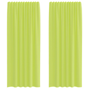 Tende in Voile con Tasche per Aste 2 pz Verde Mela