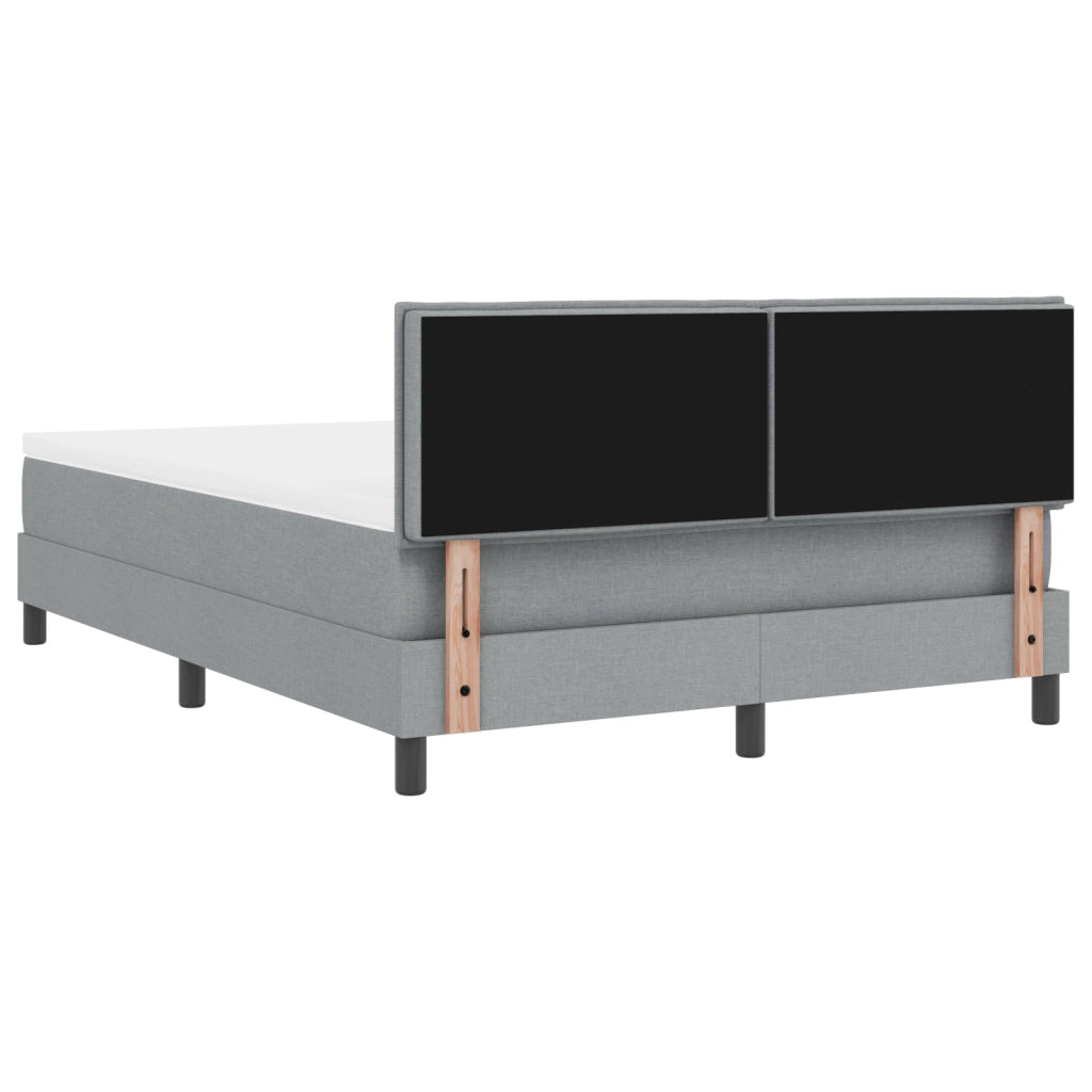 Letto con boxspring con materasso grigio chiaro 140x190 cm tessuto