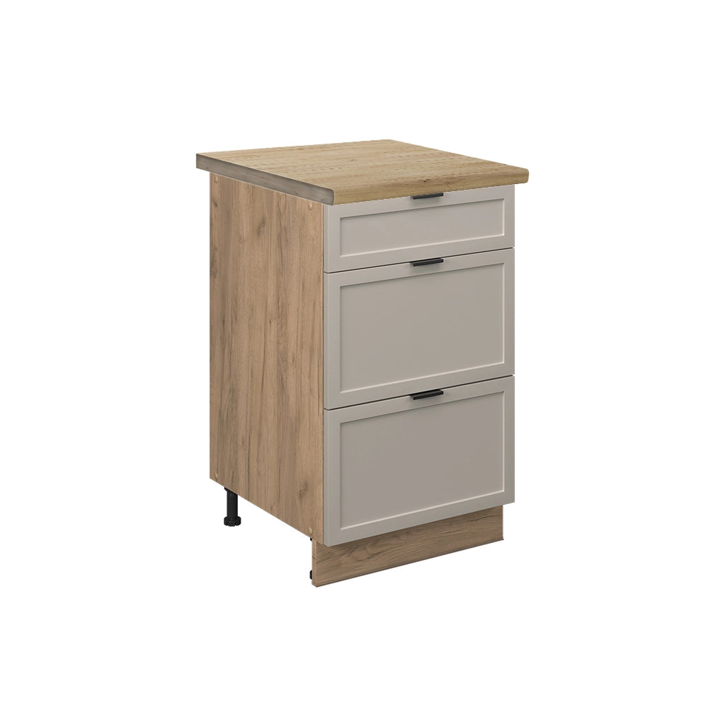 Mobiletto base per cucina Fame-Line GrigioBeige/Rovere dorato 50 cm, PL Rovere Vicco