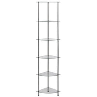 Scaffale a 6 Livelli Trasparente 30x30x160 cm Vetro Temperato 249517