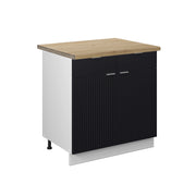 Mobiletto base per cucina Fame-Line Nero rigato/Bianco 80 cm, PL Rovere Vicco
