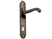 MANIGLIA BAROCCO CON PLACCA IN OTTONE- - mm.90 - 4 paio