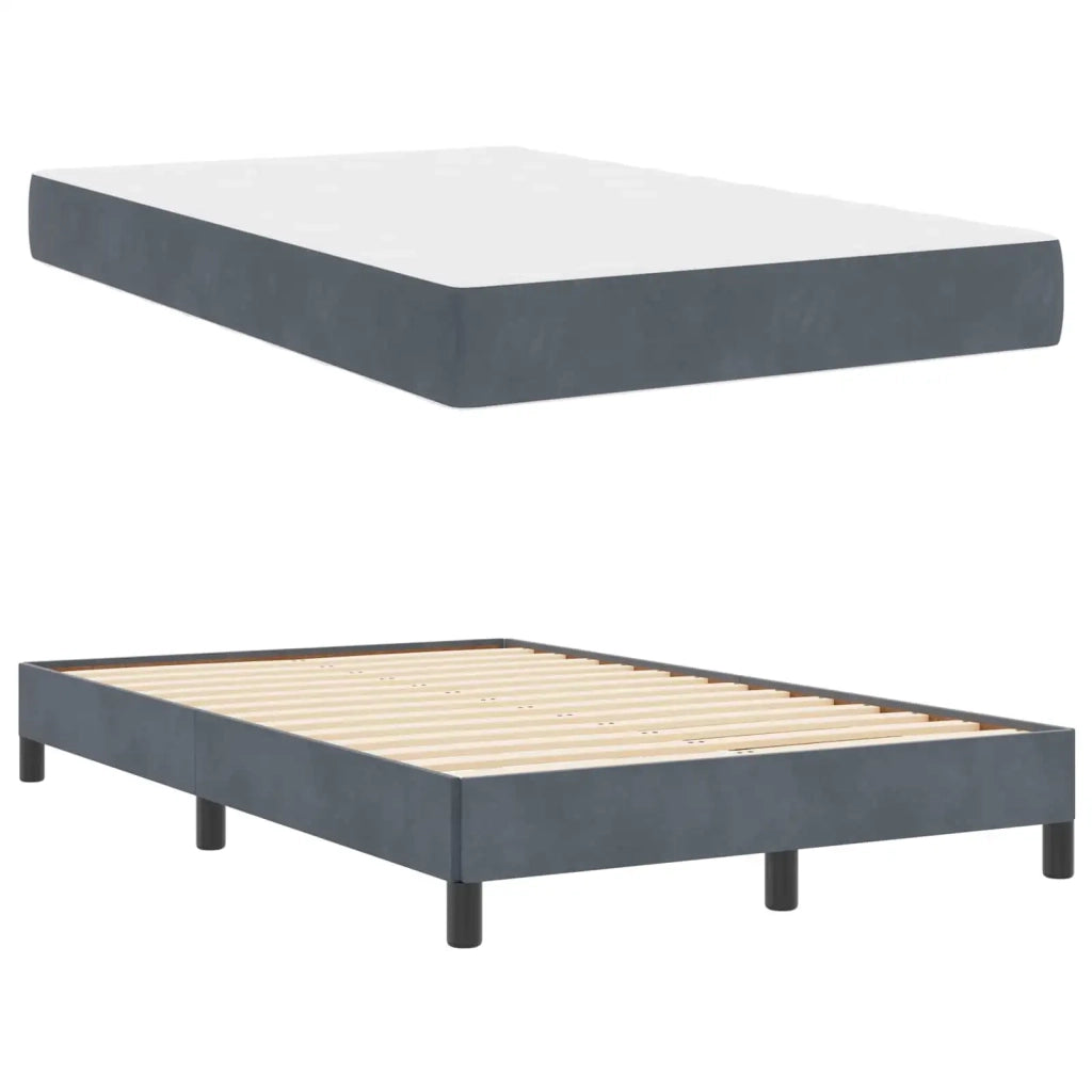 Letto a molle con materasso Grigio scuro 120 x 200 cm Tessuto 3398684