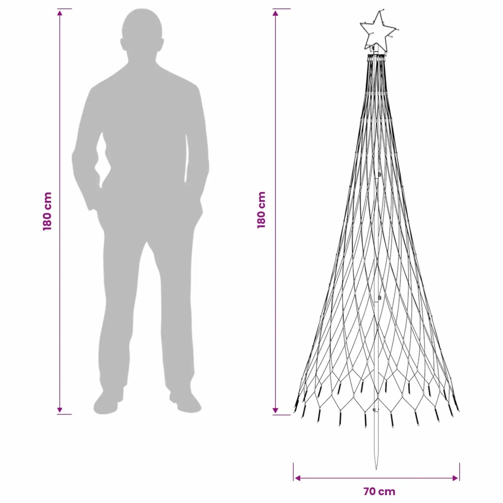 Albero di Natale LED 180 cm 230 LED Blu Ferro Nero 42053595