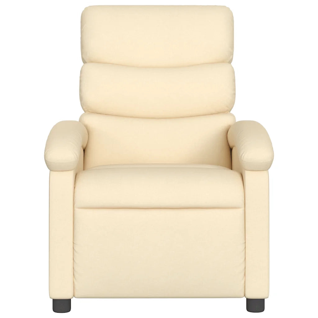 Poltrona | Sedia Relax Elettrica Reclinabile Crema in Tessuto