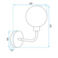 Lampada Da Parete APP1301-1W Black Gold
