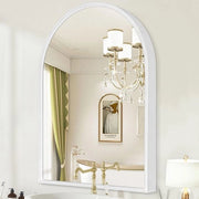Specchio curvo, 50 x 40 cm, specchio per parete in cornice di metallo in acciaio inossidabile, superficie curva, fissaggio alla parete, specchio per ingresso, soggiorno, camera da letto