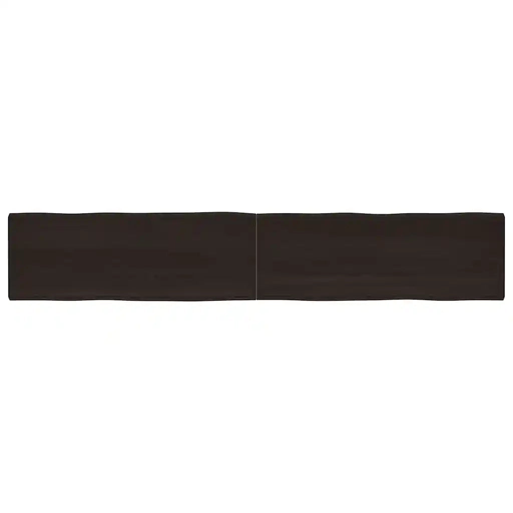 Piano Tavolo Marrone Scuro 220x40x(2-6)cm Rovere Non Trattatocod mxl 91024