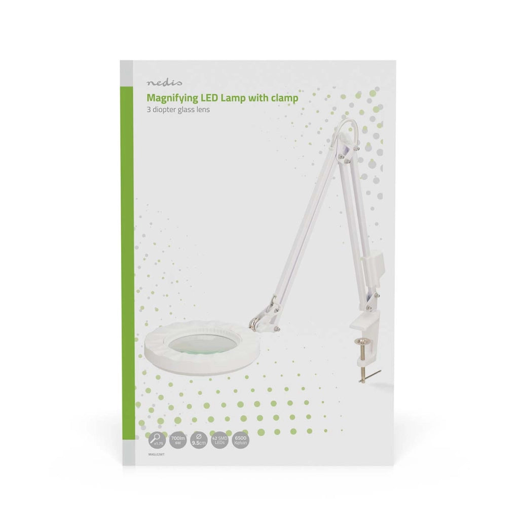 Lampada di ingrandimento a LED da 6W 700lm 6500K con morsetto di montaggio Bianco Nedis