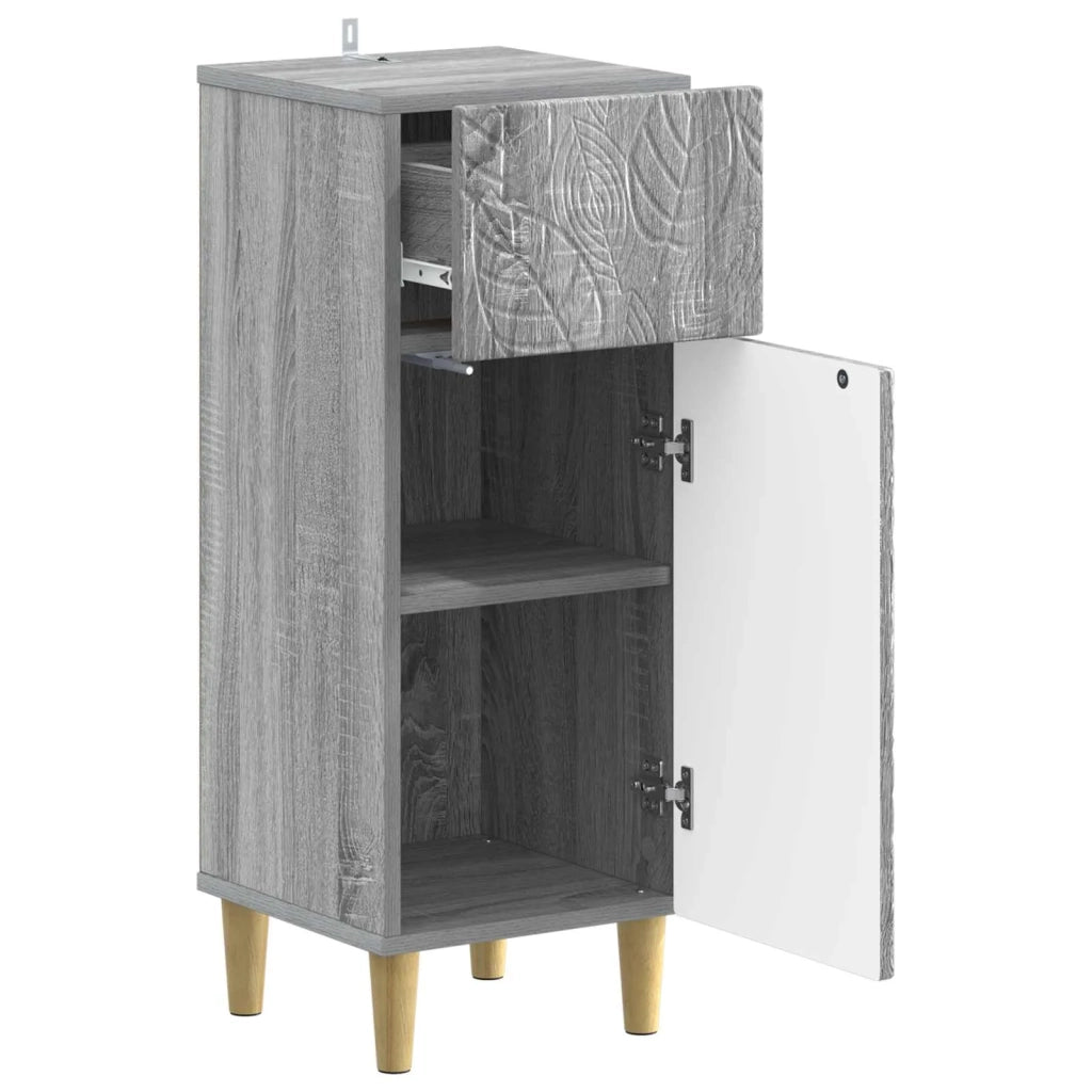 Mobiletto da Bagno DELFT Sonoma grigio 30 x 31 x 80 cm 897051