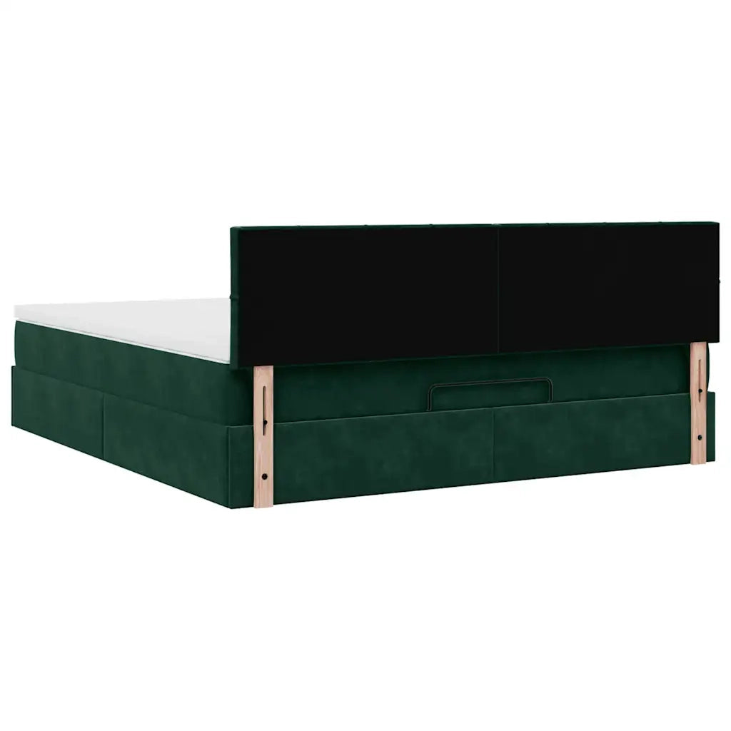 Struttura Letto Pouf con Materasso 180x200 cm in Velluto 3312641