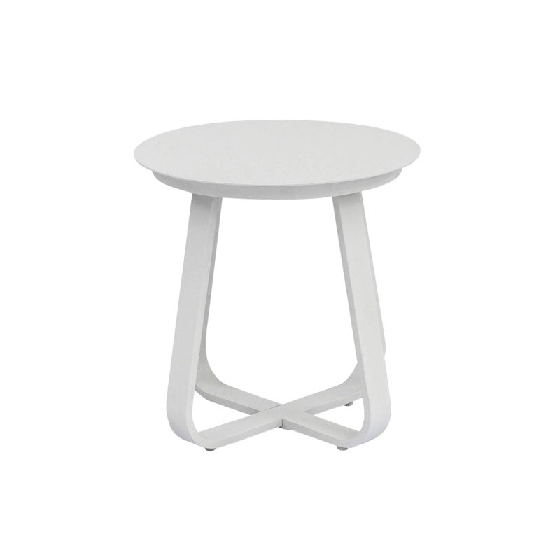 Salotto Monaco Alluminio Bianco Cuscini Alti Beige Moia
