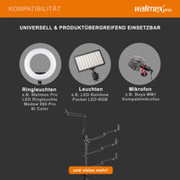 Multi Streaming Supporto da tavolo, 4 bracci articolati per fotocamere, luci LED, microfoni, morsetto di montaggio per piani 65 mm, anche per Vlogging, Videochiamate