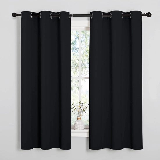 Set di Tendaggi Verdundi da Parete da 2 pezzi - 107 x 160 cm - Poliestere - Nero