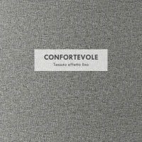 Pouf Contenitore Effetto Lino da 120 kg max con Vassoio a Ribalta, in MDF, 56x56x42 cm, Grigio