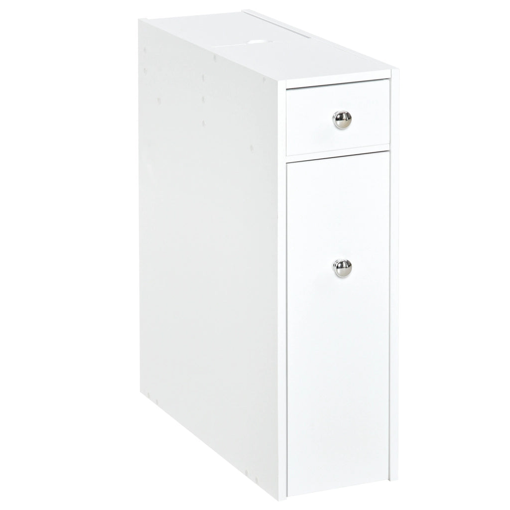 Mobiletto Bagno Stretto con 2 Cassetti e Ripiano ¨C Zephmum ¨C Bianco 17x48x58 cm