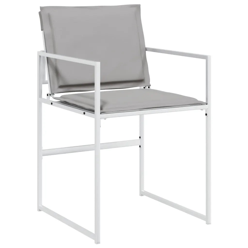 Sedie da Giardino con Cuscini 4 pz Bianchi Acciaio e Textilene 4008587