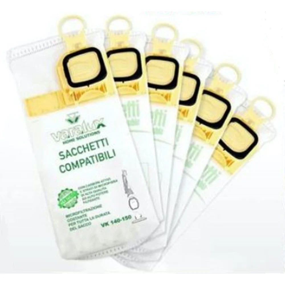 Trade Shop - Set 6 Sacchetti Per Aspirapolvere In Microfibra Compatibili Per Modelli Vk140/vk150 88057 -