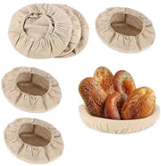 5 pezzi di tovagliolo di protezione per pane, copertura, bandiera di protezione, tovagliolo di fermentazione rurale per pane, attrezzo per fermentazione e cottura, 28CM-ovale, adatto per la cottura in casa (cestino non incluso)