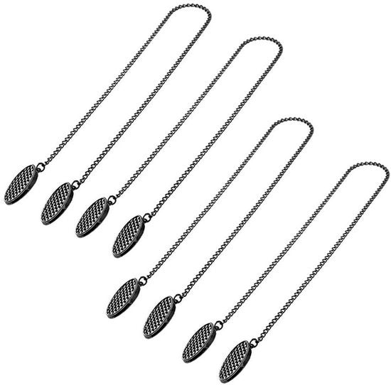 4 pezzi - Catena di tovagliolo con fermagli - catena di tovagliolo - fermagli per tovagliolo - fermagli per tovagliolo con catena - sostegno per tovagliolo - sostegno per tovagliolo adulto - fermagli per tovagliolo con corda - 50cm - acciaio, Nero