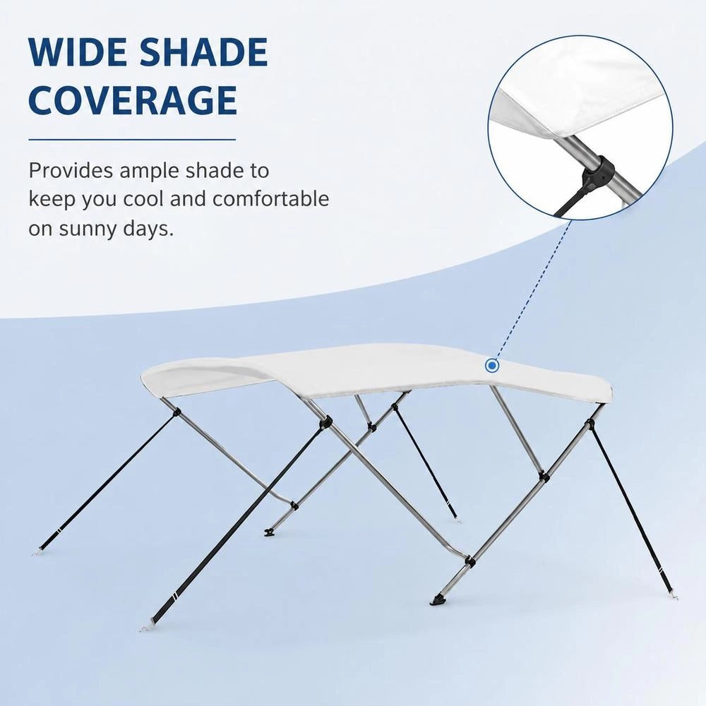 3-Bow Bimini Top White 183x160x137 Cm