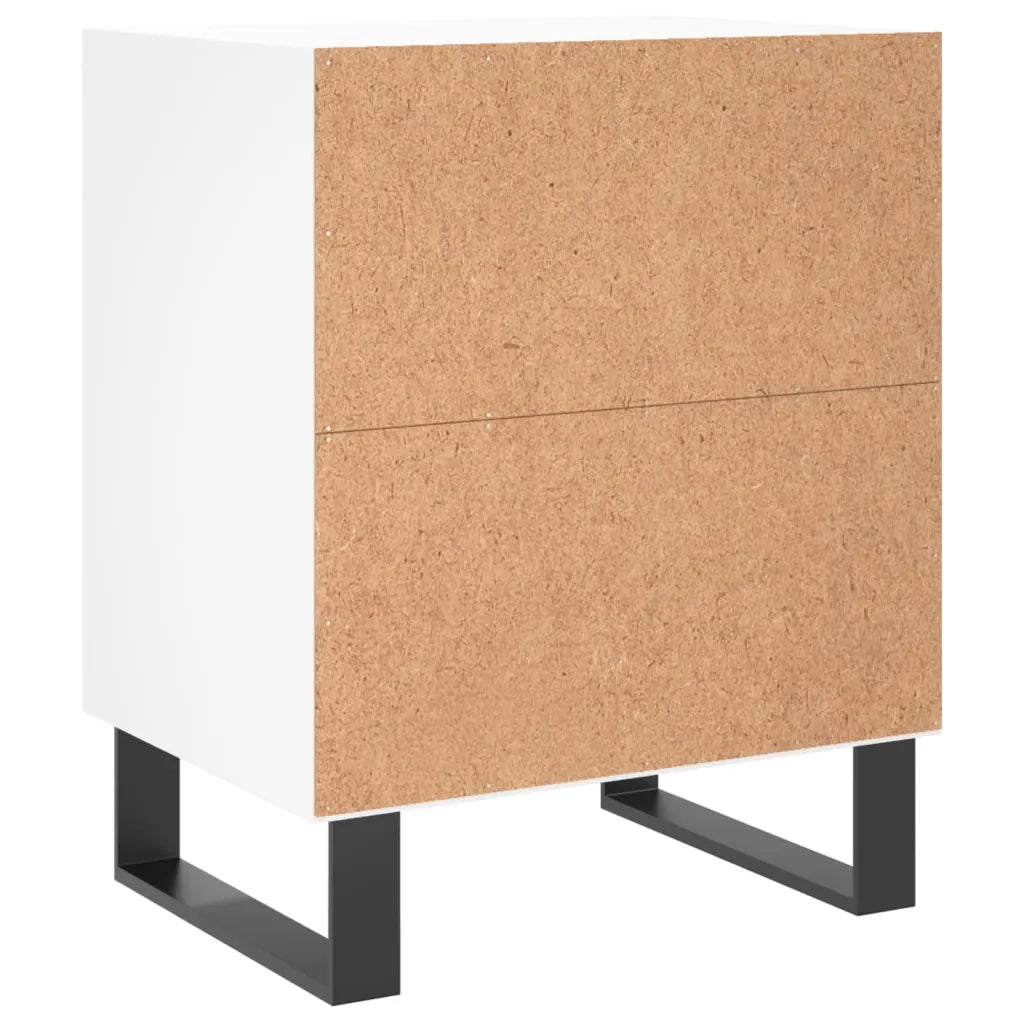 Comodini 2 pz-Set di 2 Tavolino da notte Bianchi 40x30x50 cm in Legno Multistrato 634909