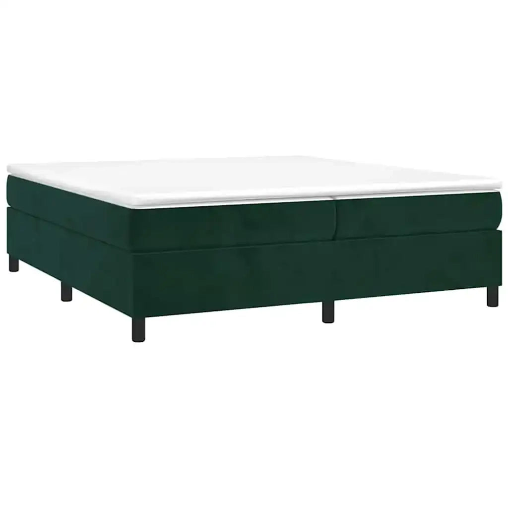 Giroletto a Molle con Materasso Verde Scuro 200x200 cm Velluto cod mxl 58973