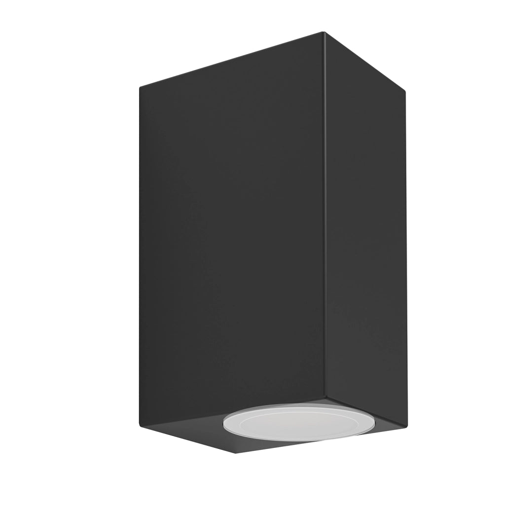 Applique Esterno Moderna Jabaga Policarbonato Nero E Trasp 2 Luce Gu10