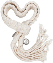 Tessuto di Lino Tradizionale per Matrimonio - Corda a Nodo a Mano - Lasso di Cotone - 130 cm di Lunghezza - 3,5 cm di Larghezza - Eleganza e Purezza - Corda di Matrimonio