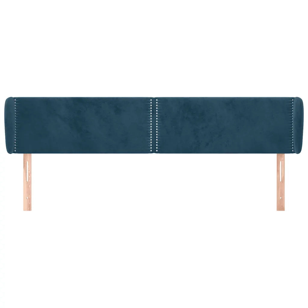 Testiera ad Orecchio Blu Scuro 203x23x78/88 cm in Velluto 3117074