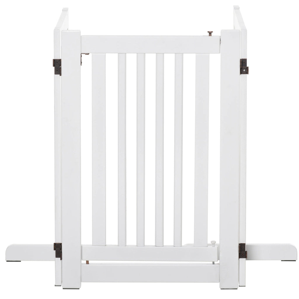 Cancelletto di Sicurezza Pieghevole per Animali Domestici 155x35,5x76 cm in MDF Bianco