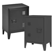 Set di 2 comodini in acciaio 57 x 40 x 30 cm nero 03_0009724